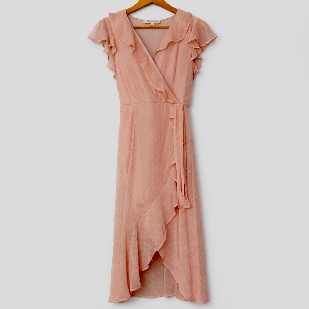 Monteau Light Pink Asymmetrical Spring Summer Dress